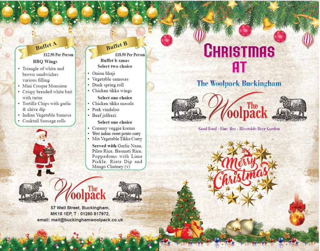 Christmas celebration menu