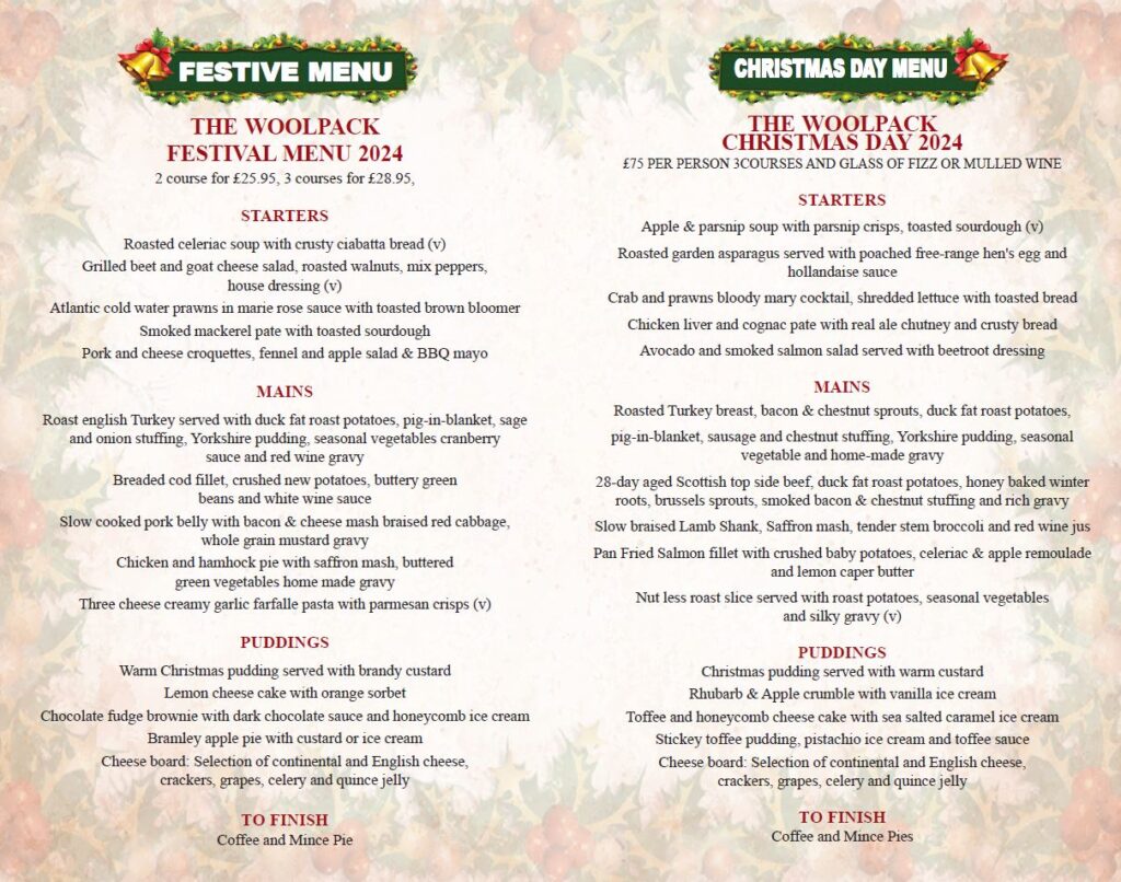 Christmas festivemenu