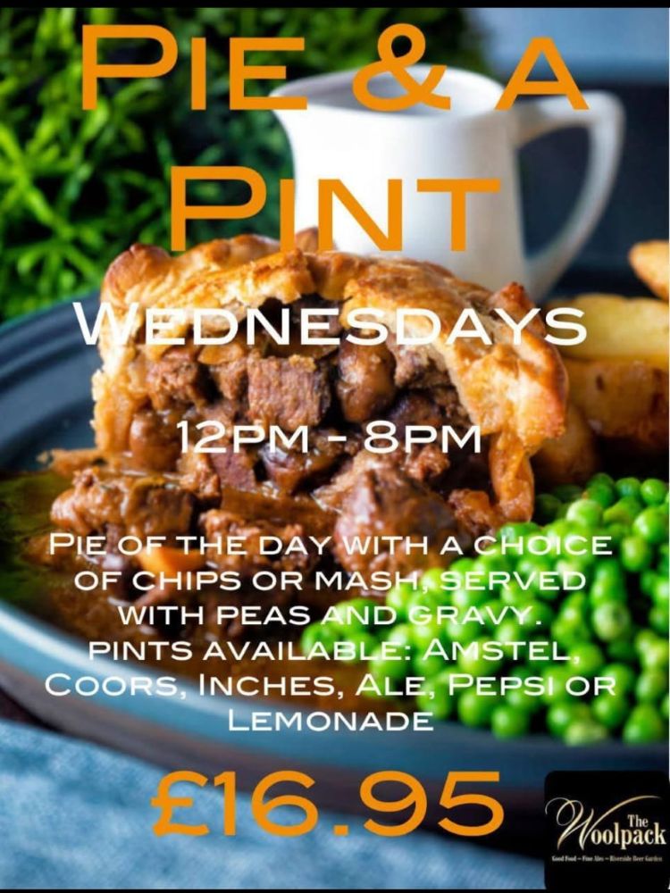 Wednesday Pie and an pint offer